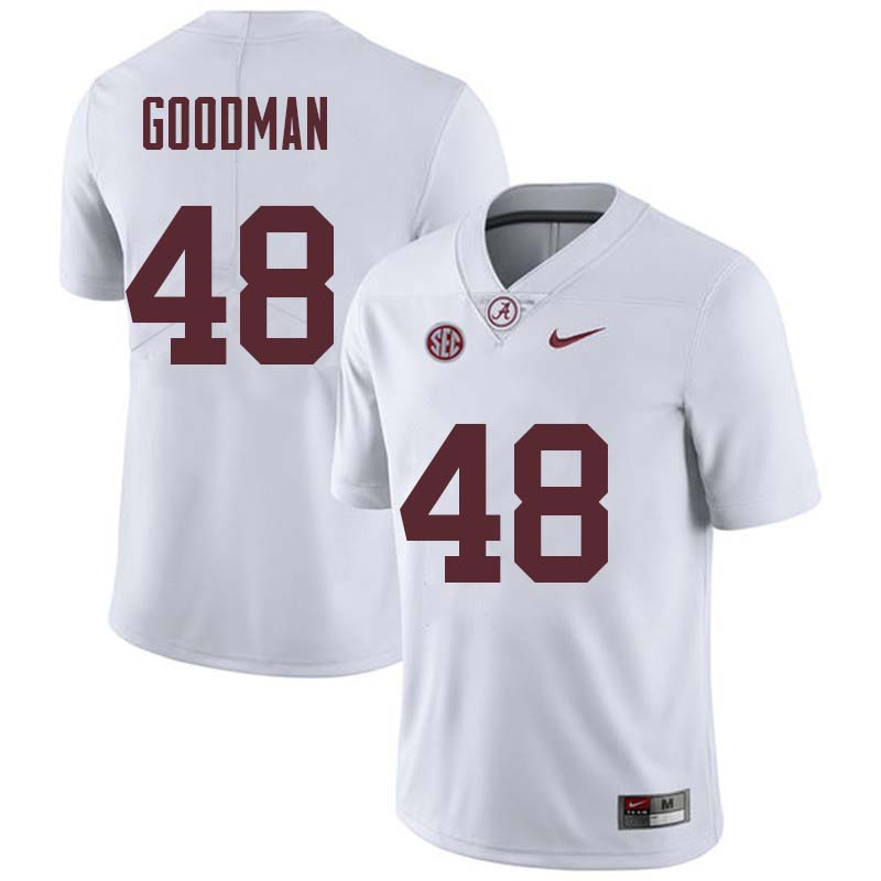 Alabama Crimson Tide Men's Sean Goodman #48 White NCAA Nike Authentic Stitched College Football Jersey QW16C13VM